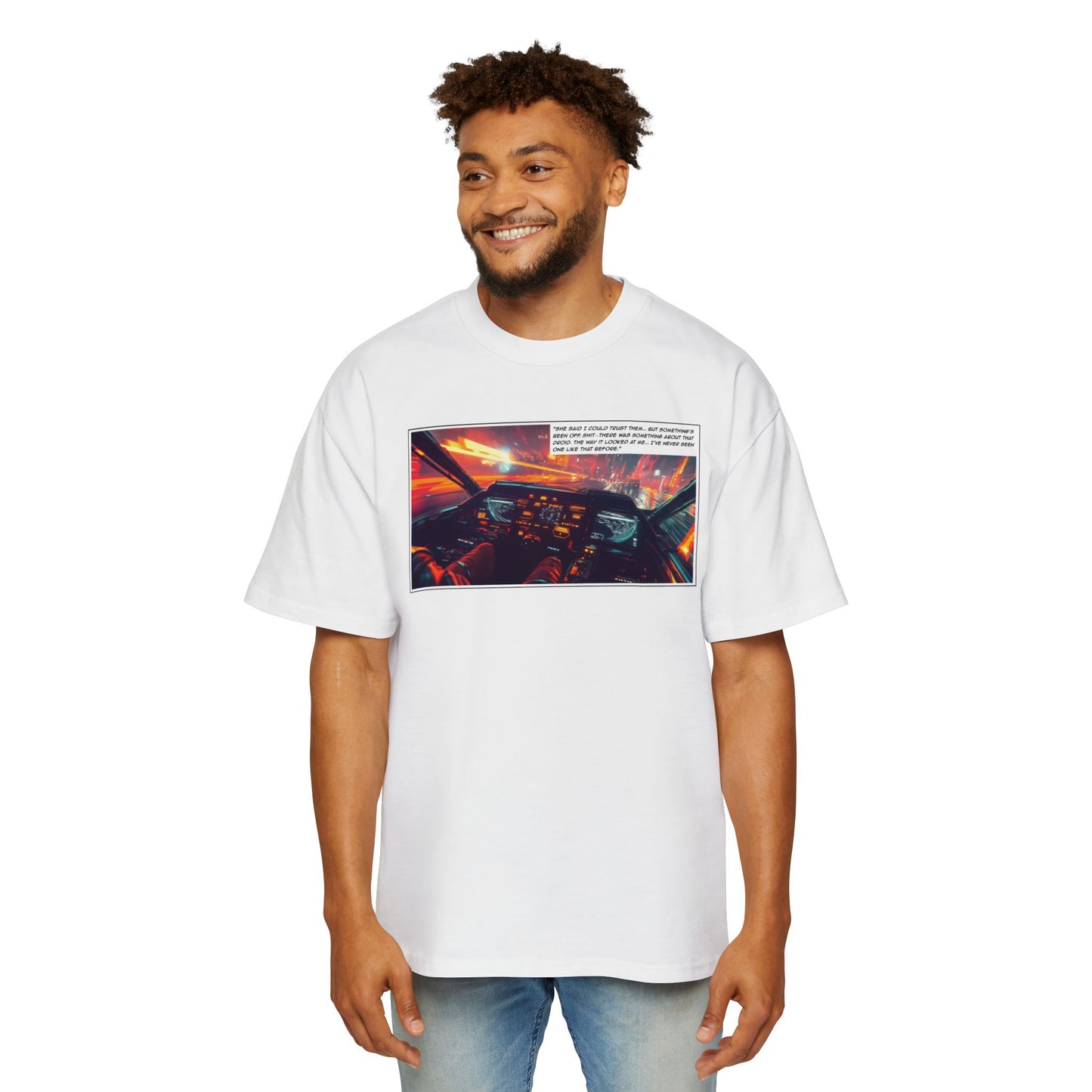 Retro Graphic Heavy Oversized Tee - Perfect for Car Enthusiasts